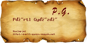 Pártl Győző névjegykártya